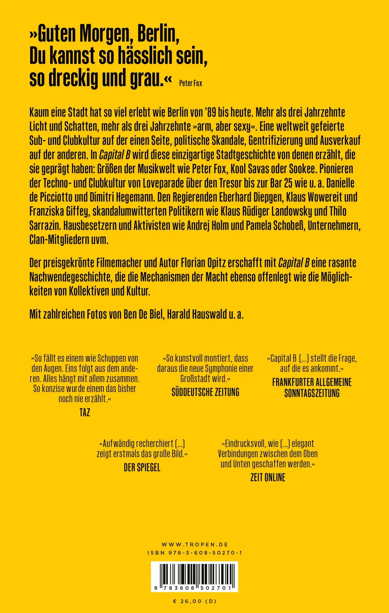 Rückseite: 9783608502701 | Capital B | Florian Opitz | Buch | 395 S. | Deutsch | 2025 | Tropen