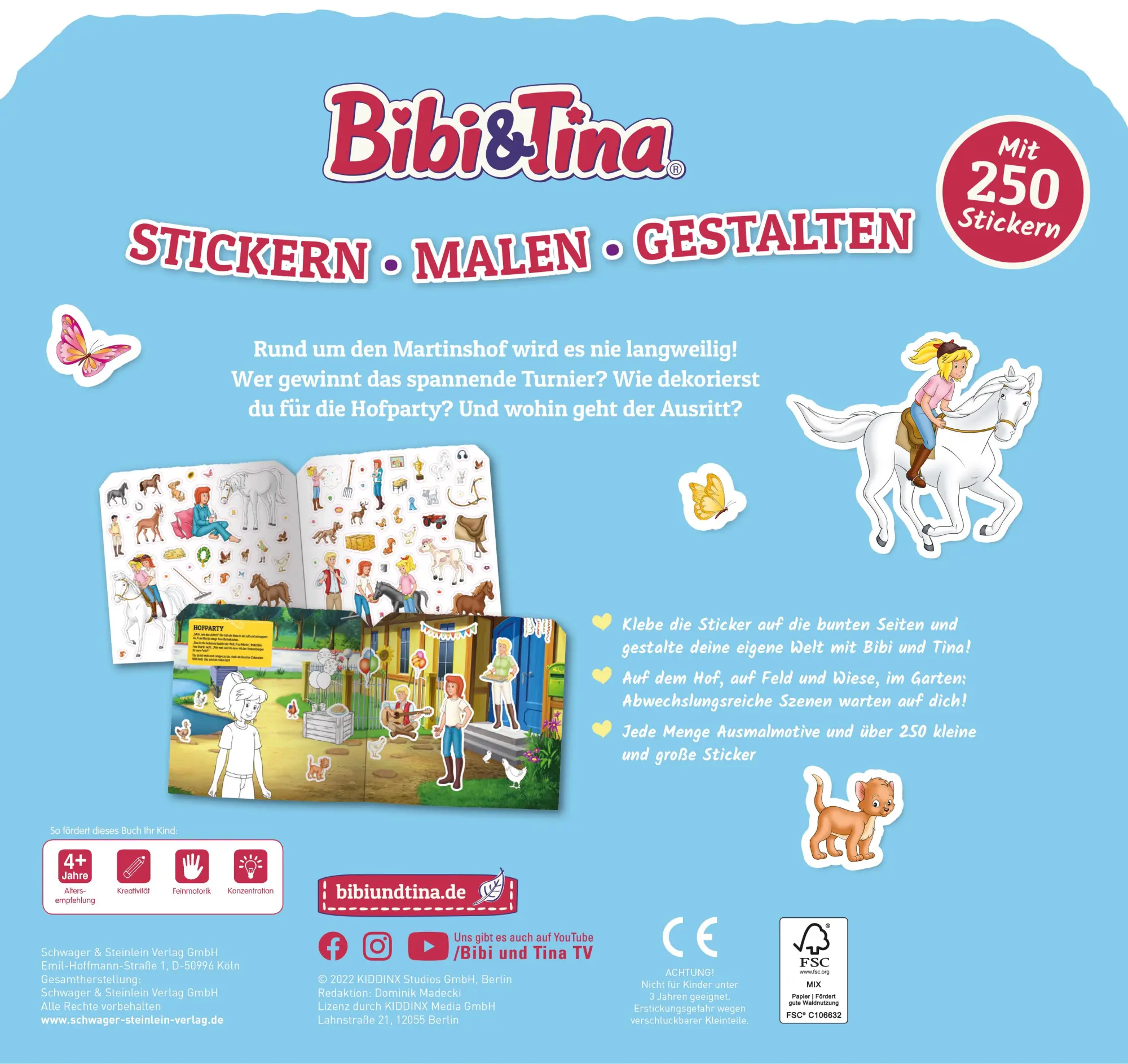 Rückseite: 9783849932701 | Bibi &amp; Tina - Stickern, Malen, Gestalten. Mit 250 Stickern | Verlag