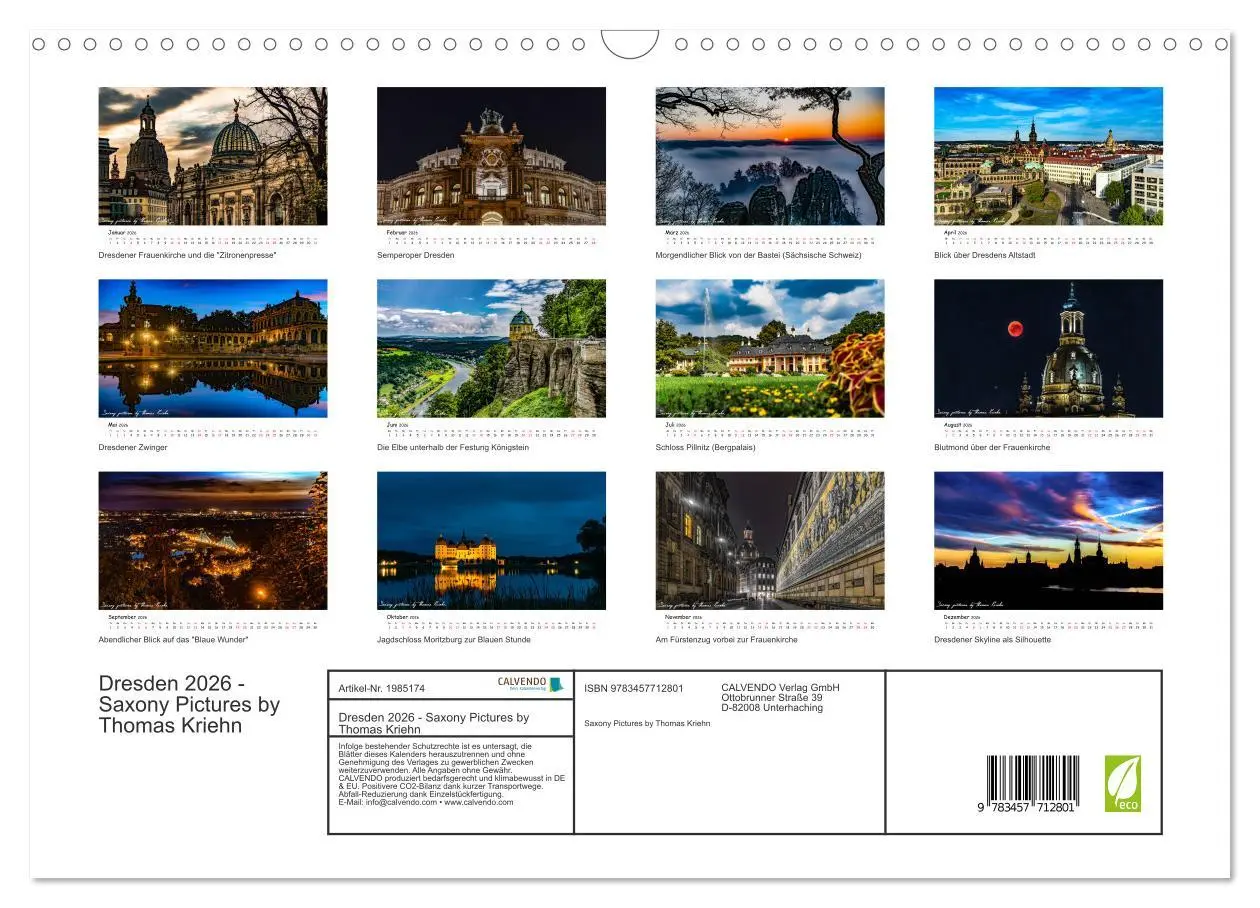 Bild: 9783457712801 | Dresden 2026 - Saxony Pictures by Thomas Kriehn (Wandkalender 2026...