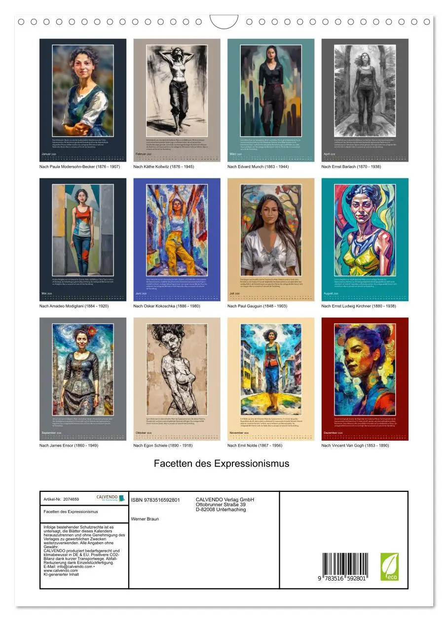 Bild: 9783516592801 | Facetten des Expressionismus (Wandkalender 2026 DIN A3 hoch),...
