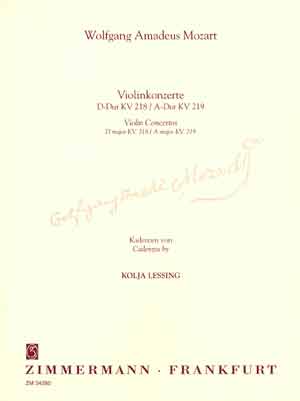 Cover: 9790010342801 | Kadenzen Zu Den Violinkonzerten | D-Dur und A-Dur Kv 218-Kv 219 | Buch