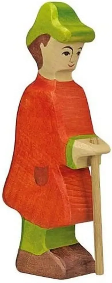 Cover: 4013594802901 | Goki 80290 - Hirte mit Stab, Holzfigur, ca.16cm, Holztiger-Figur