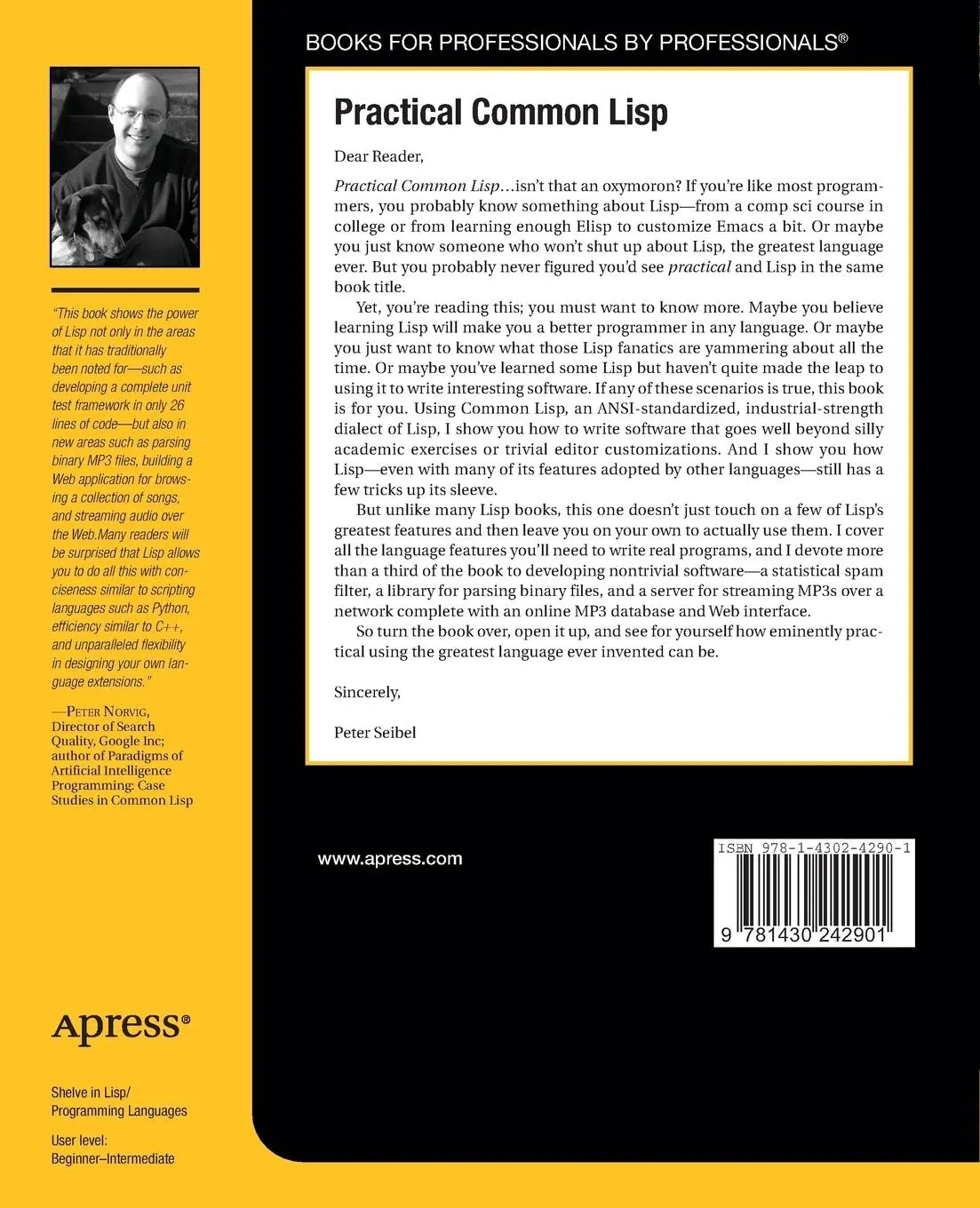 Rückseite: 9781430242901 | Practical Common Lisp | Peter Seibel | Taschenbuch | xxv | Englisch