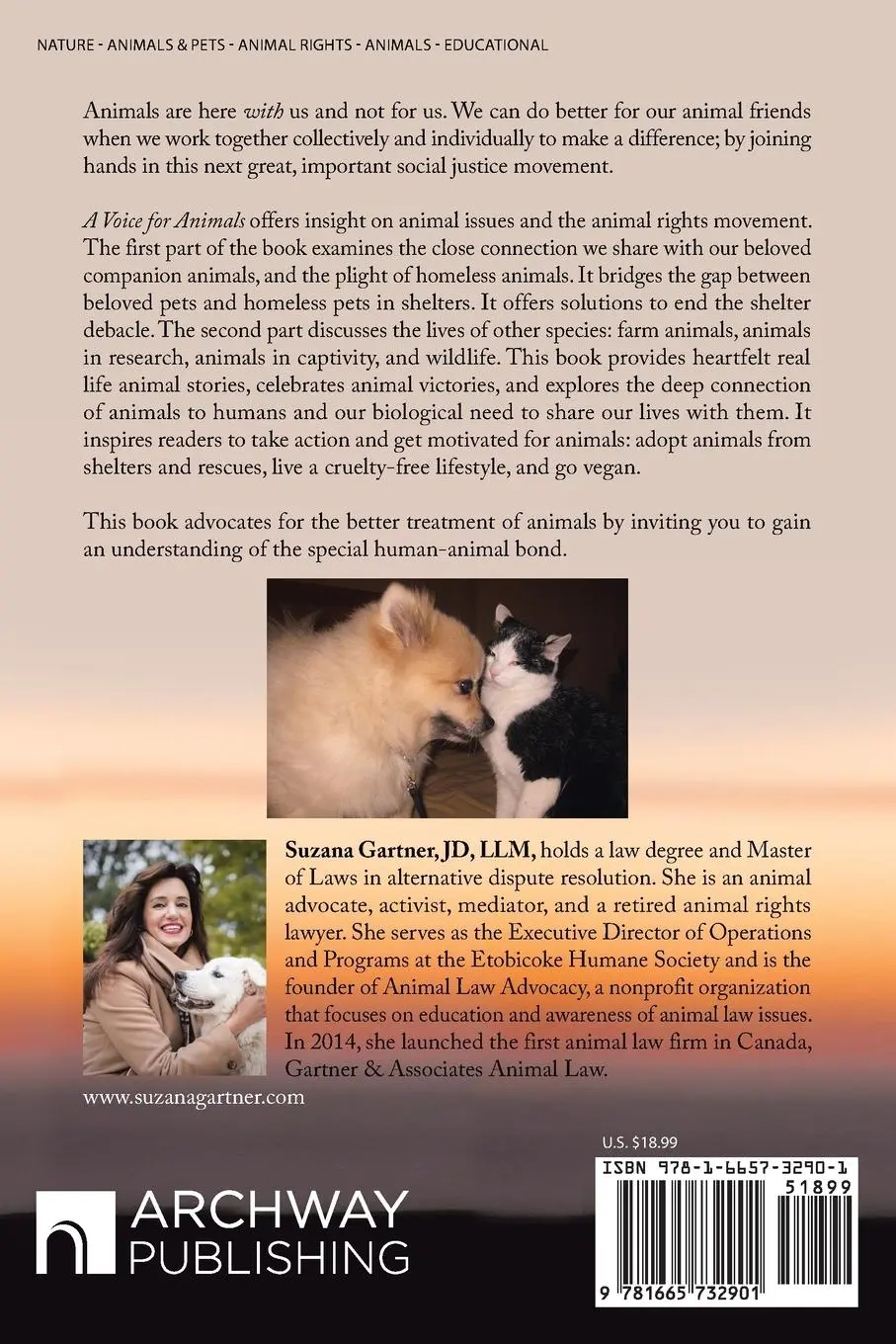 Rückseite: 9781665732901 | A Voice for Animals | Suzana Gartner J. D. LL. M. | Taschenbuch | 2023