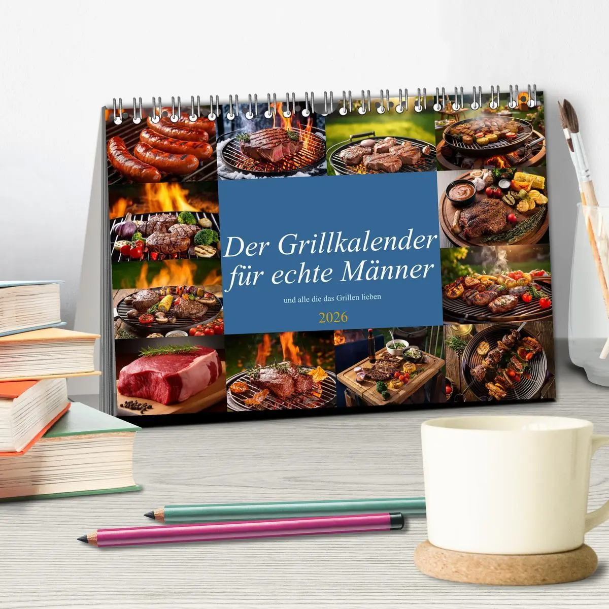 Bild: 9783457942901 | Der Grillkalender für echte Männer (Tischkalender 2026 DIN A5...