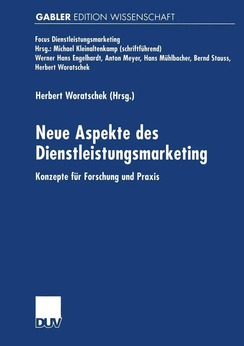 Cover: 9783824472901 | Neue Aspekte des Dienstleistungsmarketing | Herbert Woratschek | Buch