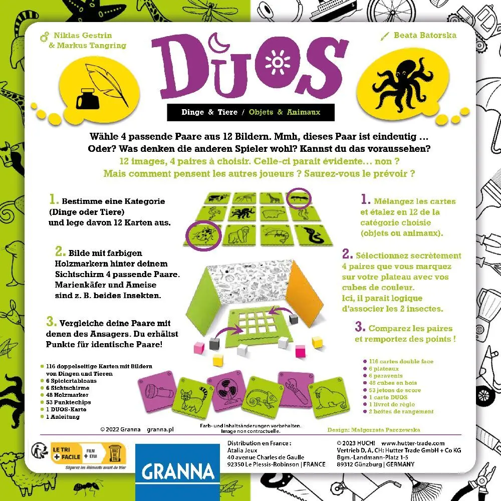 Bild: 4260071883001 | DUOS - Dinge und Tiere | Niklas Gestrin (u. a.) | Spiel | Karton