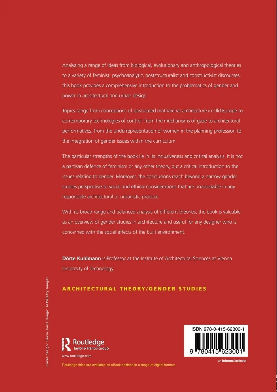 Rückseite: 9780415623001 | Gender Studies in Architecture | Space, Power and Difference | Buch