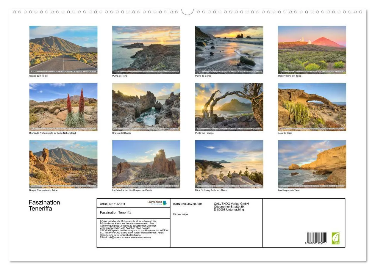 Bild: 9783457383001 | Faszination Teneriffa (Wandkalender 2026 DIN A2 quer), CALVENDO...