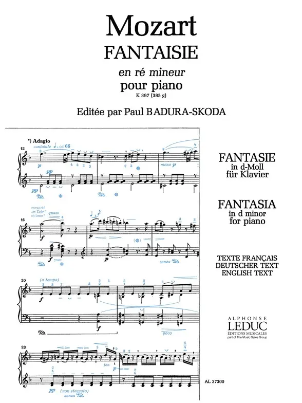 Cover: 9790046273001 | Fantaisie No.3, K397 in D minor | Wolfgang Amadeus Mozart | Buch