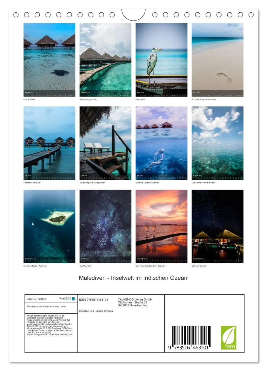 Bild: 9783516463101 | Malediven - Inselwelt im Indischen Ozean (Wandkalender 2026 DIN A4...