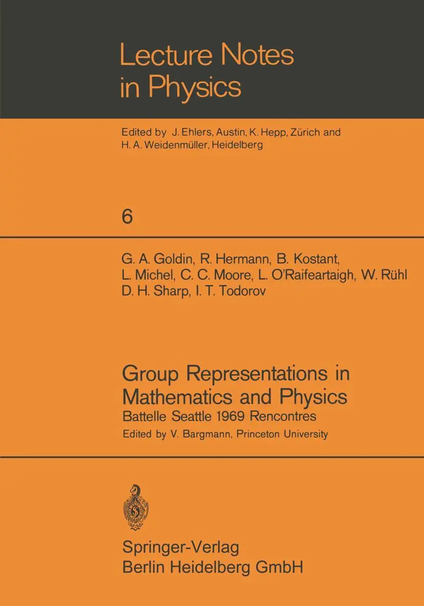 Cover: 9783540053101 | Group Representations in Mathematics and Physics | V. Bargmann | Buch