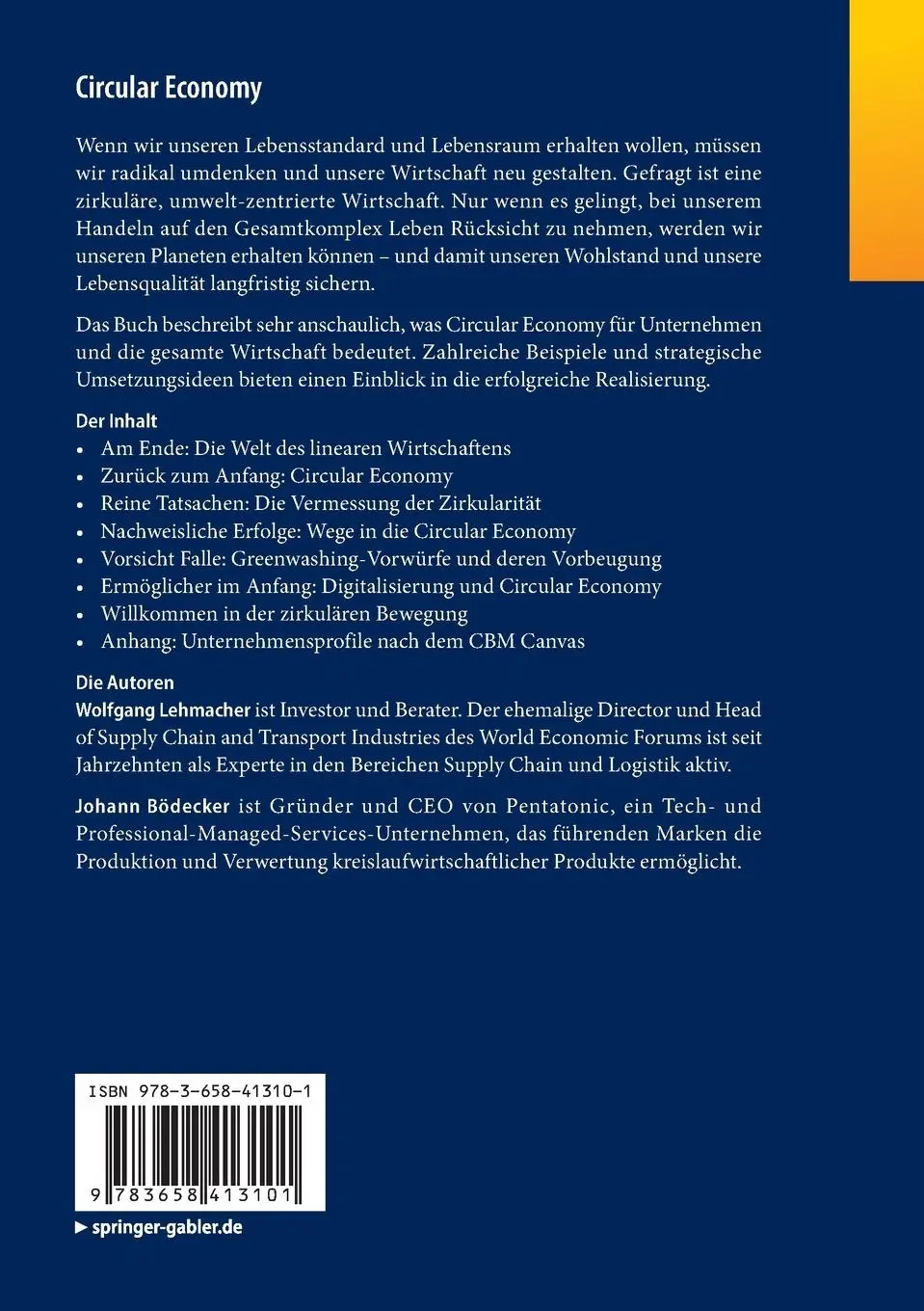 Rückseite: 9783658413101 | Circular Economy | Johann Bödecker (u. a.) | Taschenbuch | XIII | 2023