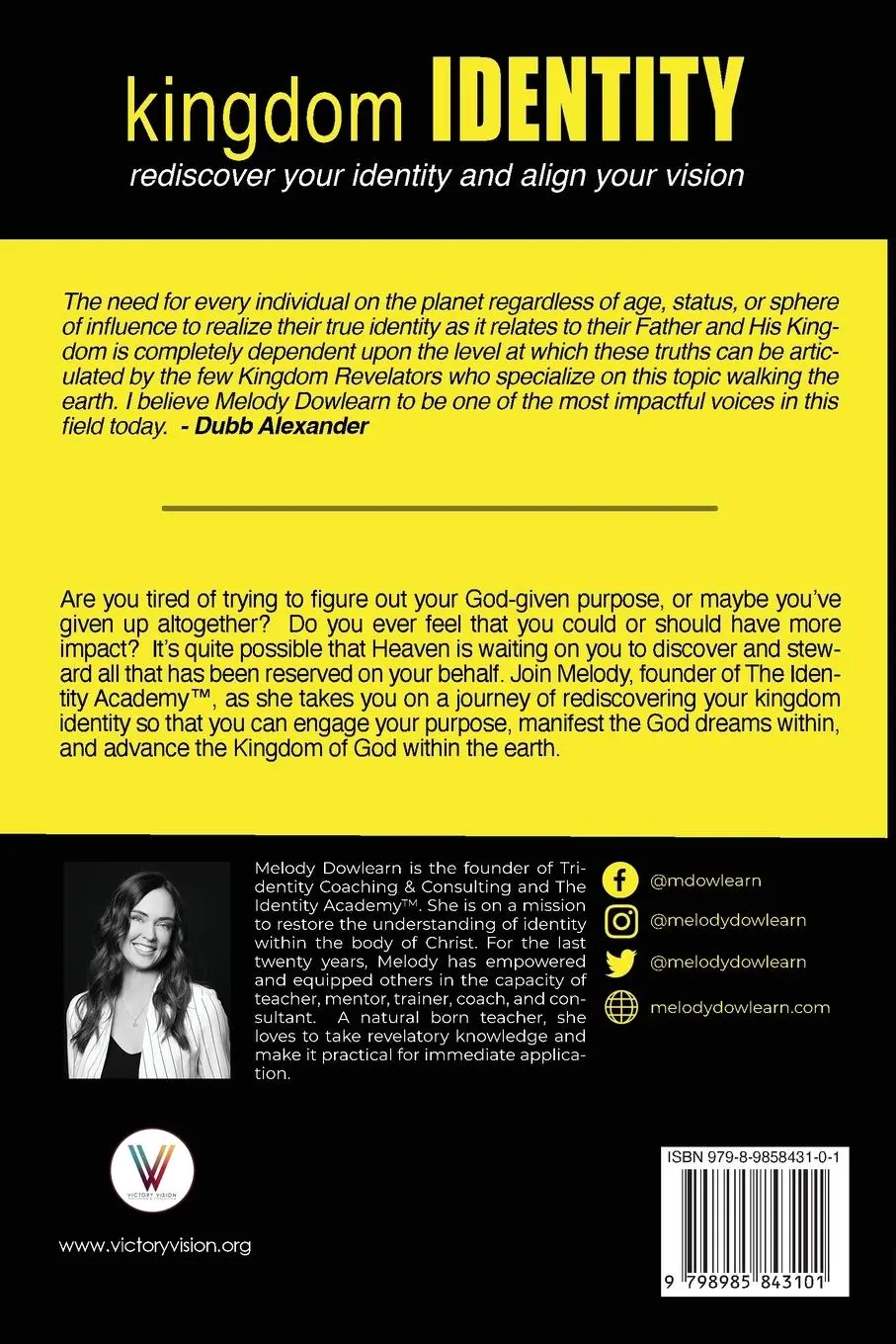 Rückseite: 9798985843101 | Kingdom Identity | Rediscover Your Identity and Align Your Vision