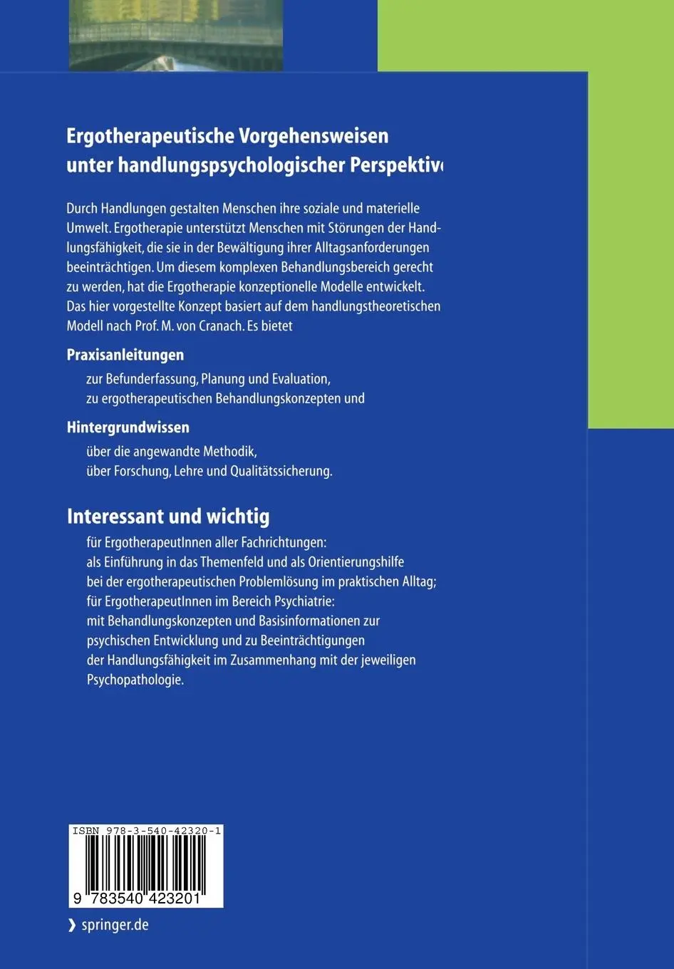 Rückseite: 9783540423201 | Handlungs-fähigkeit in der Ergotherapie | Marlys Blaser Csontos | Buch