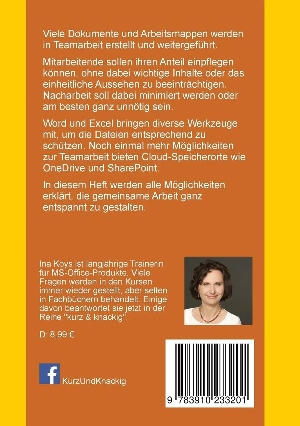 Rückseite: 9783910233201 | Teamarbeit im Griff | An Word- und Exceldateien gemeinsam arbeiten