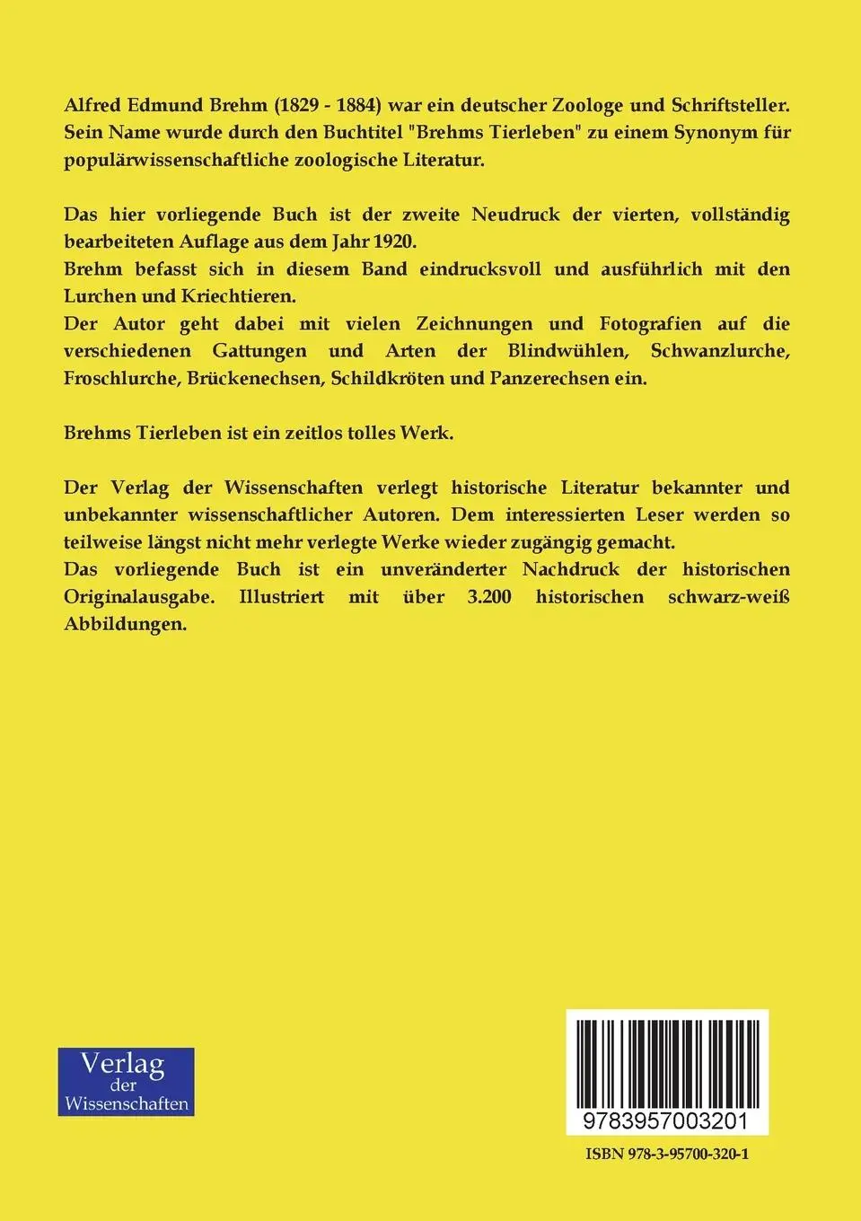 Rückseite: 9783957003201 | Brehms Tierleben | Die Lurche und Kriechtiere | Alfred Brehm | Buch