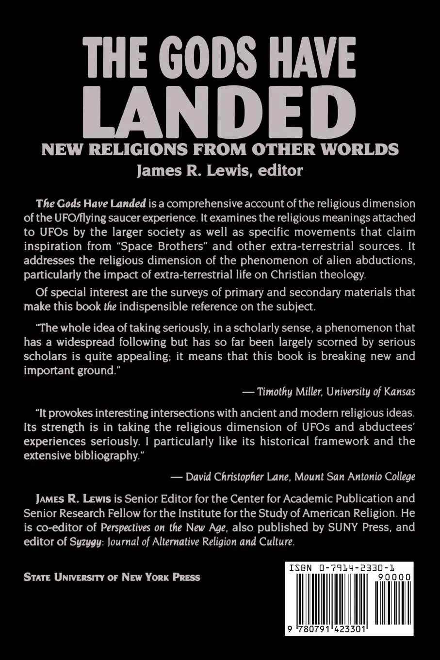 Rückseite: 9780791423301 | The Gods Have Landed | New Religions from Other Worlds | Lewis | Buch