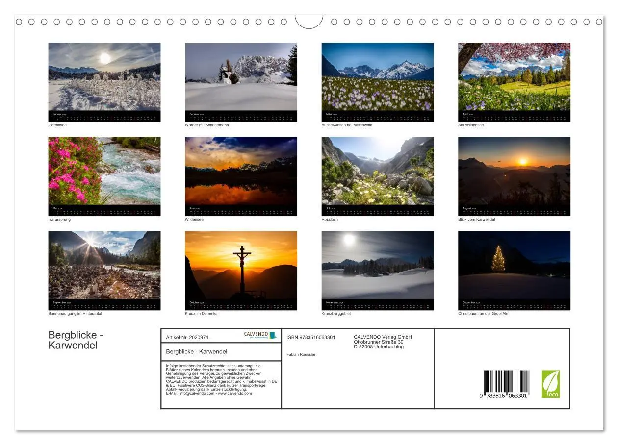 Bild: 9783516063301 | Bergblicke - Karwendel (Wandkalender 2026 DIN A3 quer), CALVENDO...