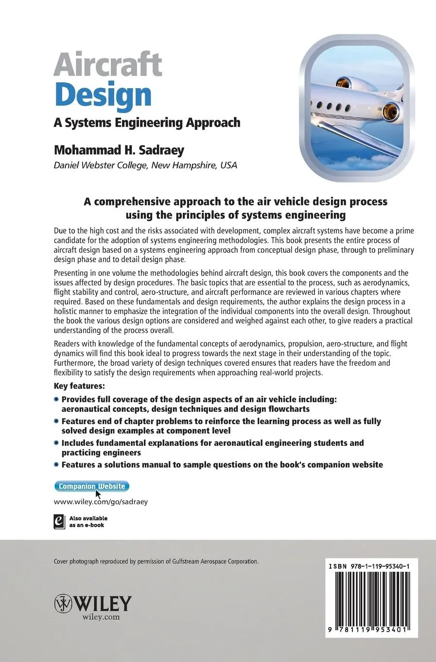 Rückseite: 9781119953401 | Aircraft Design | A Systems Engineering Approach | Mohammad H. Sadraey