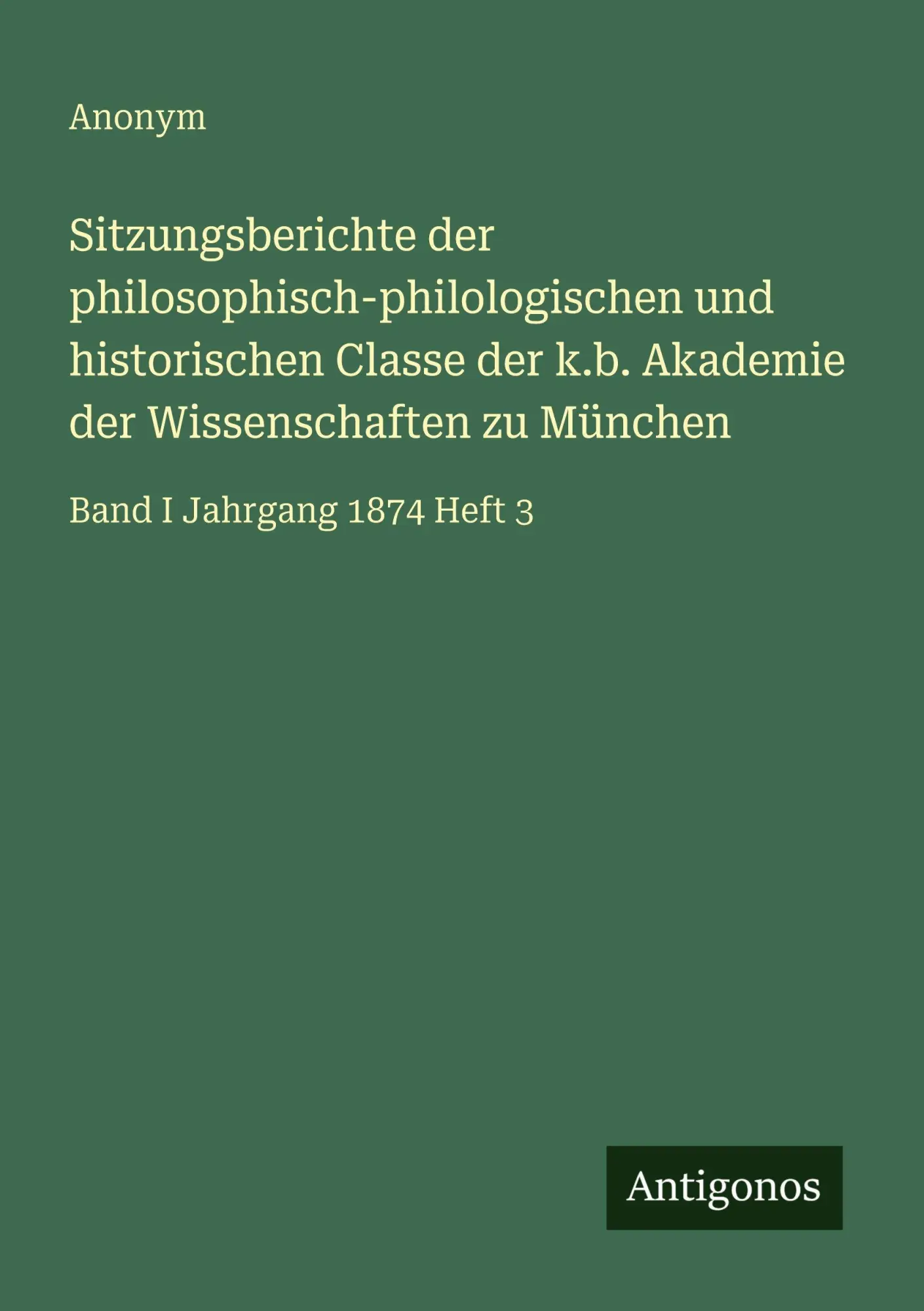 Cover: 9783386443401 | Sitzungsberichte der philosophisch-philologischen und historischen...