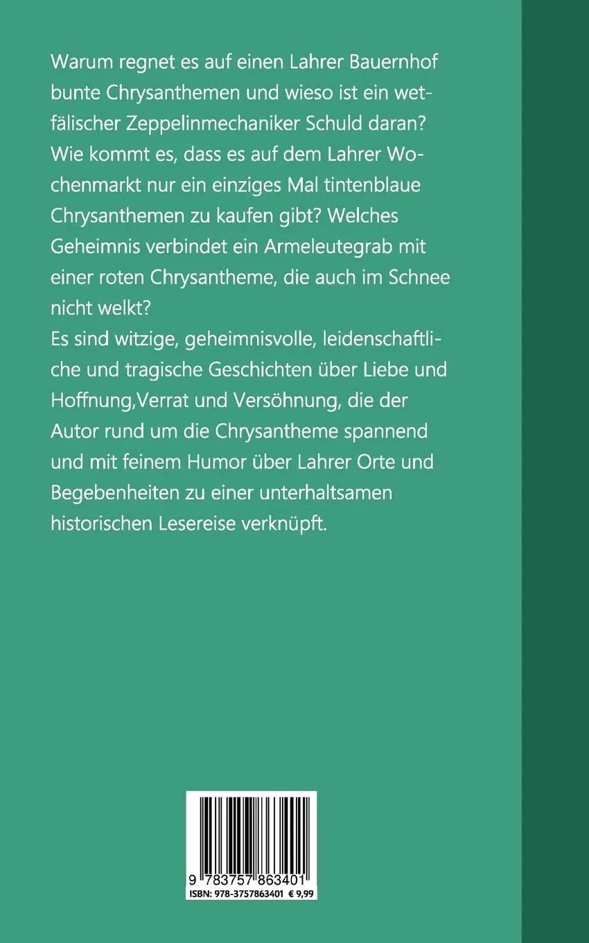 Rückseite: 9783757863401 | Lahrer Chrysanthemen | Blumengeschichten | Peter Winter | Taschenbuch