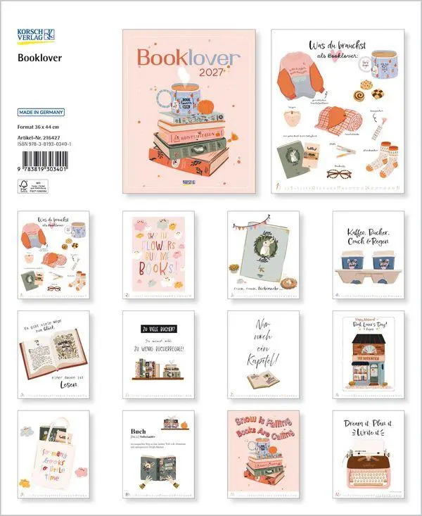 Bild: 9783819303401 | Booklover 2027 | Verlag Korsch | Kalender | 14 S. | Deutsch | 2027