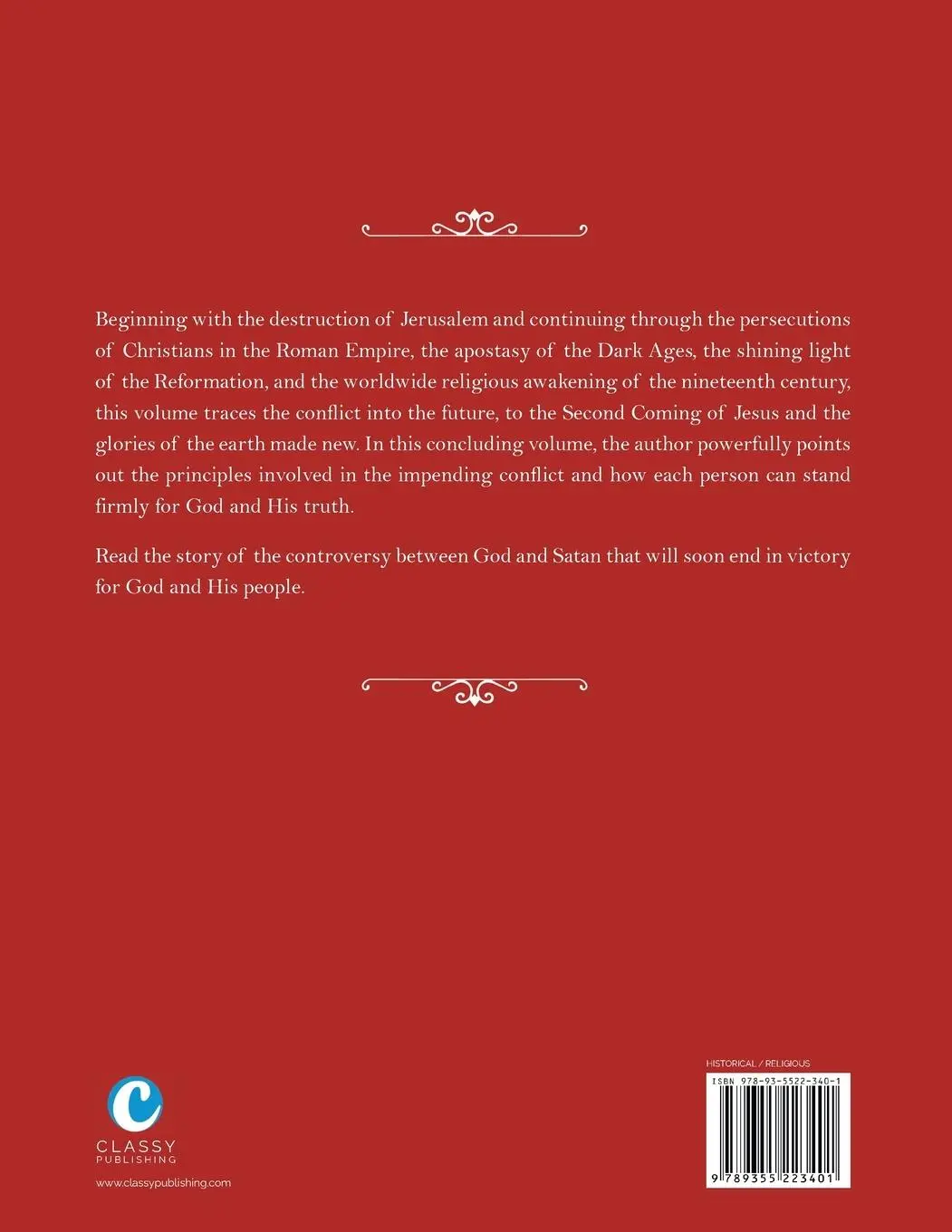 Rückseite: 9789355223401 | The Great Controversy Between Christ and Satan | Ellen G. White | Buch