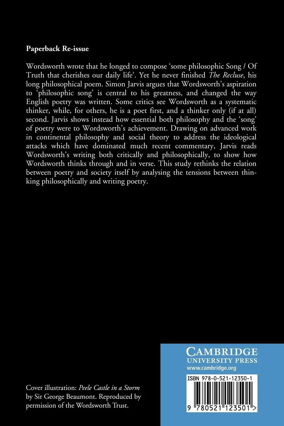 Rückseite: 9780521123501 | Wordsworth's Philosophic Song | Simon Jarvis | Taschenbuch | Englisch