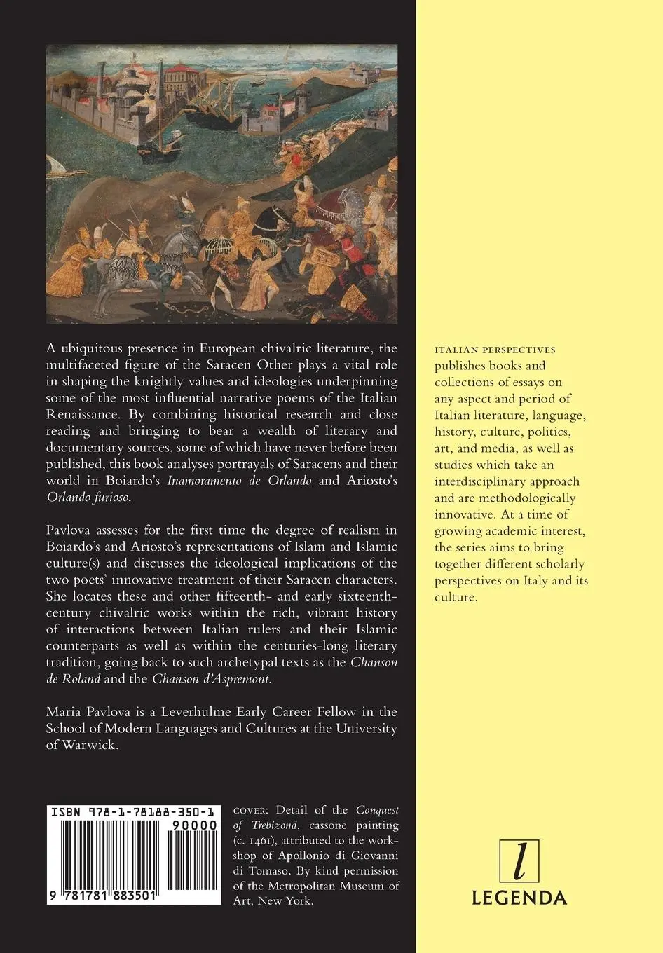 Rückseite: 9781781883501 | Saracens and their World in Boiardo and Ariosto | Maria Pavlova | Buch