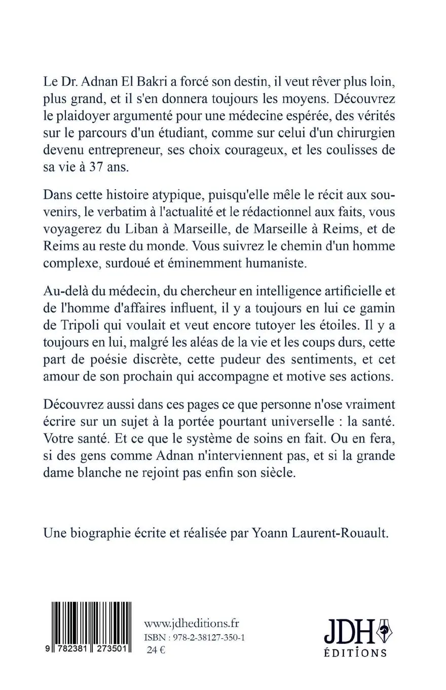 Rückseite: 9782381273501 | Au-delà des Frontières de la Médecine | Adnan El Bakri (u. a.) | Buch