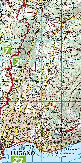 Rückseite: 9783259023501 | Lugano - Sottoceneri - Gambarogno 50 Wanderkarte 1:40 000 matt...