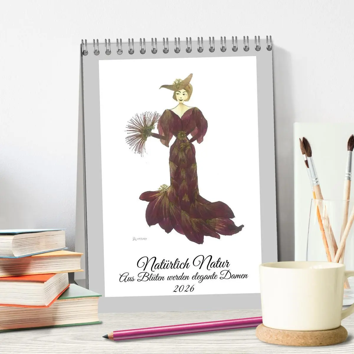 Bild: 9783516593501 | Aus Blüten werden elegante Damen (Tischkalender 2026 DIN A5 hoch),...