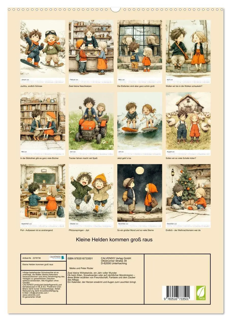 Bild: 9783516733501 | Kleine Helden kommen groß raus (hochwertiger Premium Wandkalender...