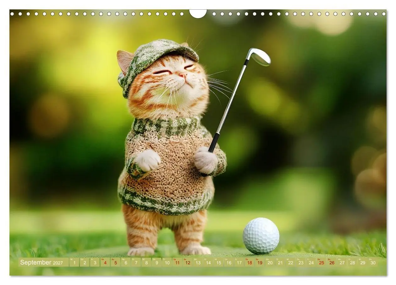 Bild: 9783569063501 | Lustige Sportarten für Katzen (Wandkalender 2027 DIN A3 quer),...