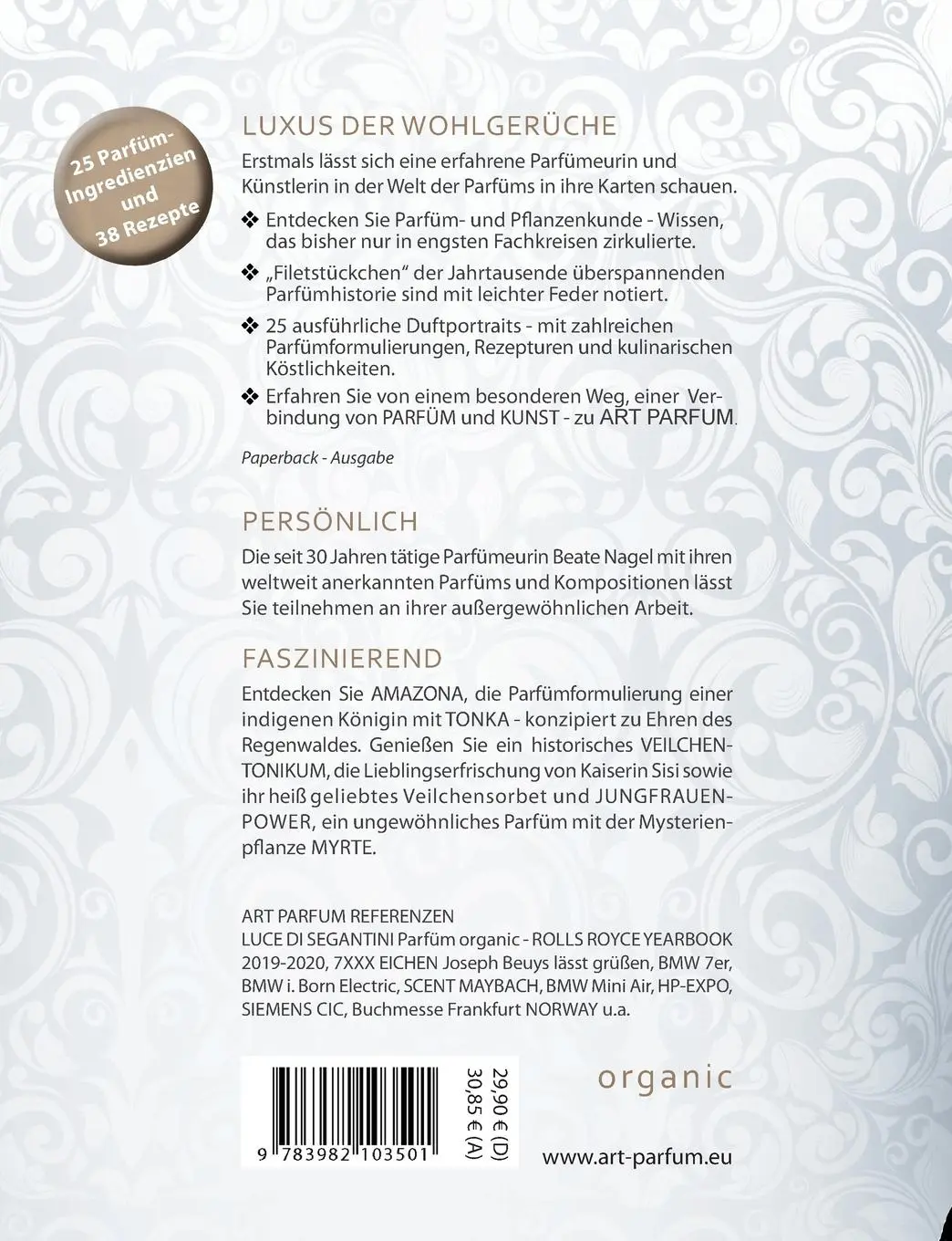 Rückseite: 9783982103501 | Art Parfum | Neue Wege zu altem Wissen | Beate Nagel | Taschenbuch
