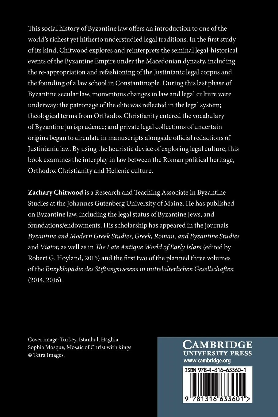 Rückseite: 9781316633601 | Byzantine Legal Culture and the Roman Legal Tradition, 867-1056 | Buch
