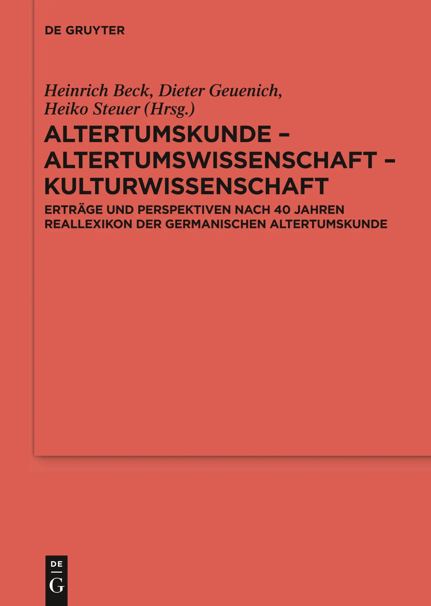Cover: 9783110273601 | Altertumskunde - Altertumswissenschaft - Kulturwissenschaft | Buch | X