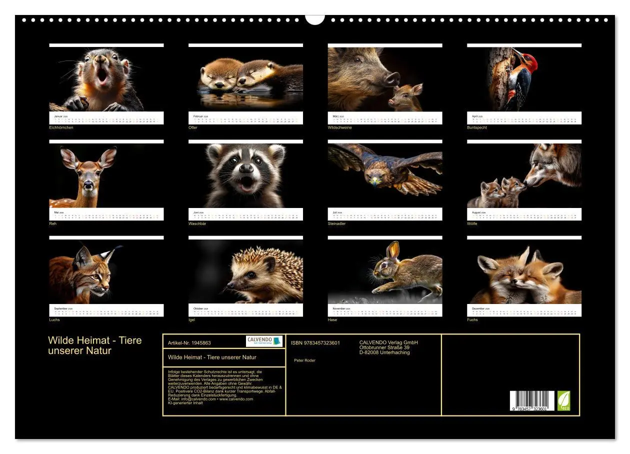 Bild: 9783457323601 | Wilde Heimat - Tiere unserer Natur (Wandkalender 2026 DIN A2 quer),...