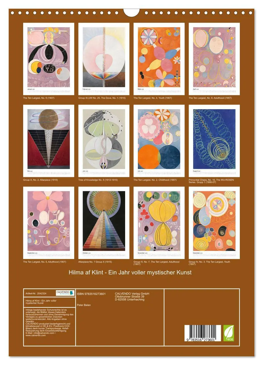 Bild: 9783516273601 | Hilma af Klint - Ein Jahr voller mystischer Kunst (Wandkalender...