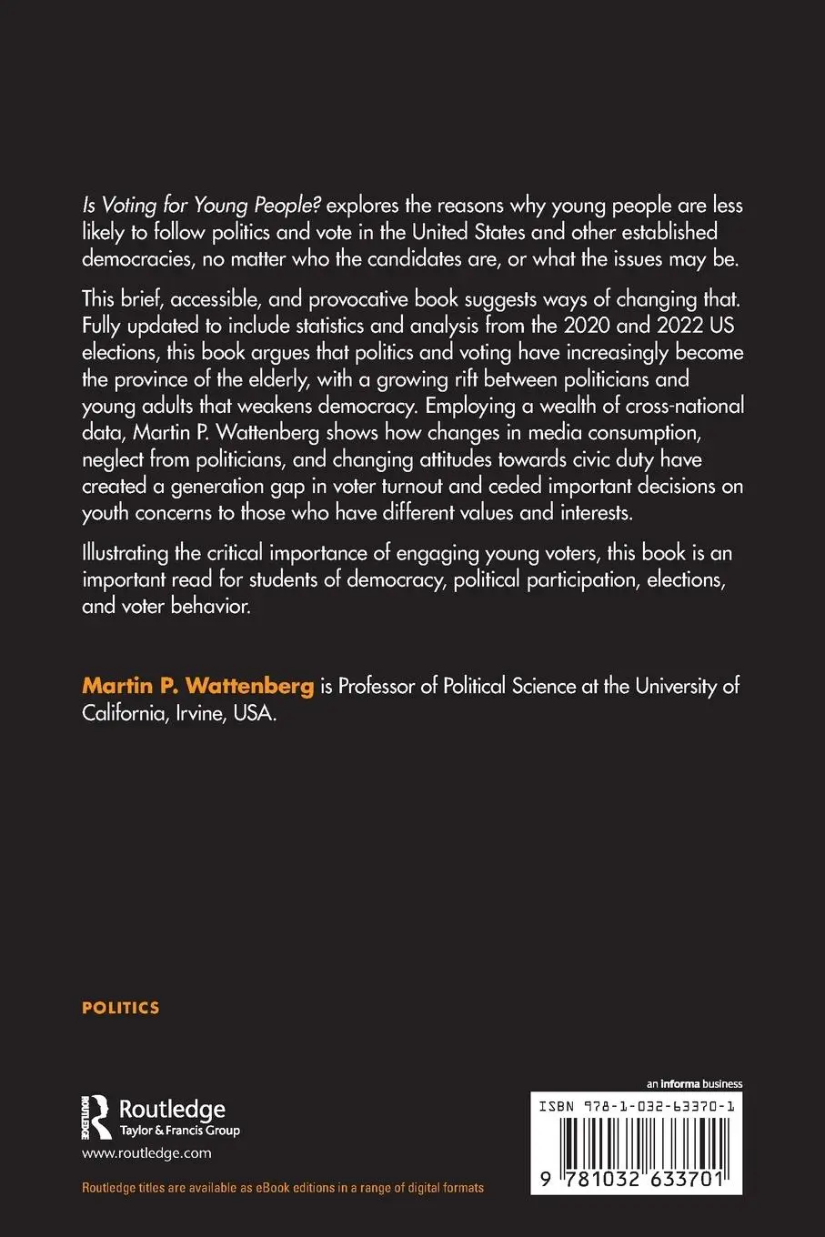 Rückseite: 9781032633701 | Is Voting for Young People? | Martin P. Wattenberg | Taschenbuch