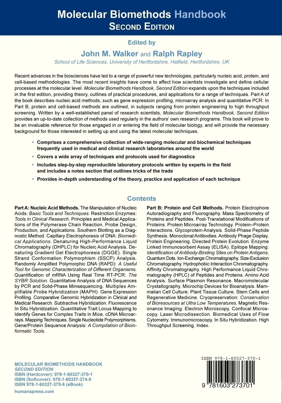 Rückseite: 9781603273701 | Molecular Biomethods Handbook | Ralph Rapley (u. a.) | Buch | xx