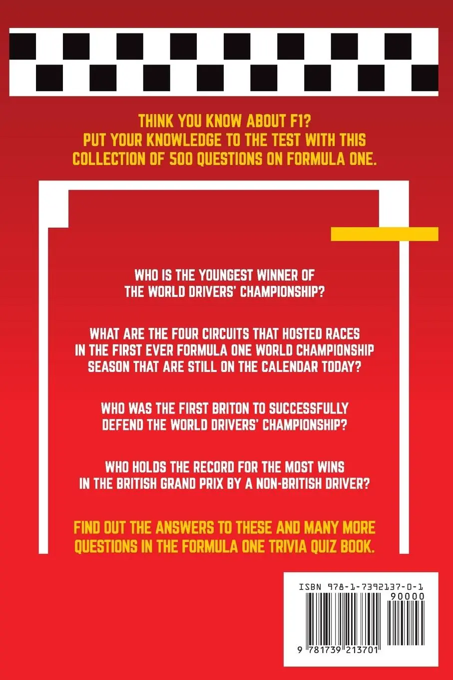 Rückseite: 9781739213701 | Formula One Trivia Quiz Book | Chris Bradshaw | Taschenbuch | Englisch