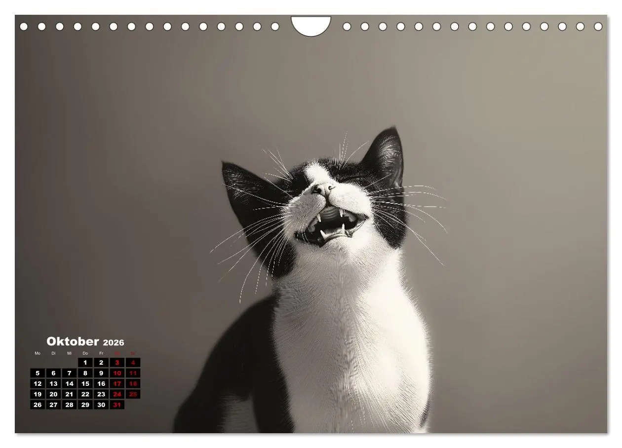 Bild: 9783457313701 | Auch Katzen lachen gern (Wandkalender 2026 DIN A4 quer), CALVENDO...