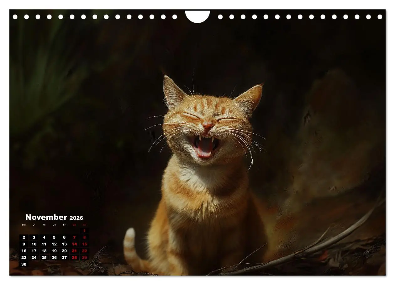 Bild: 9783457313701 | Auch Katzen lachen gern (Wandkalender 2026 DIN A4 quer), CALVENDO...