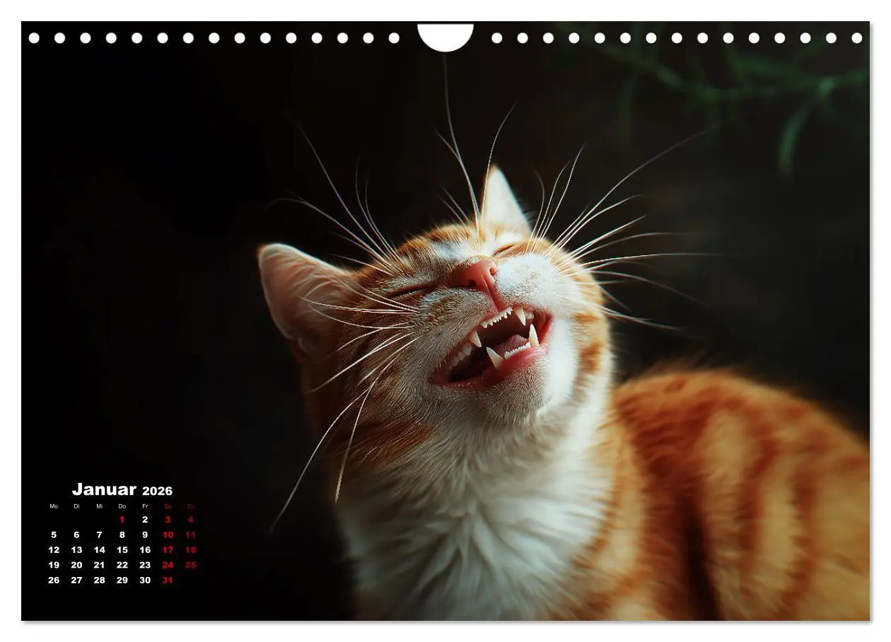 Bild: 9783457313701 | Auch Katzen lachen gern (Wandkalender 2026 DIN A4 quer), CALVENDO...