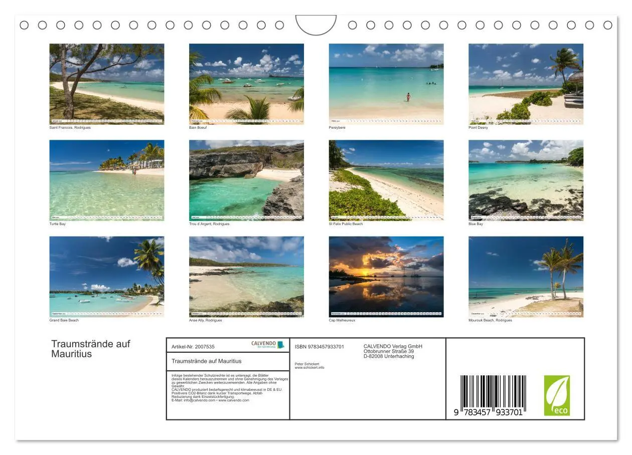 Bild: 9783457933701 | Traumstrände auf Mauritius (Wandkalender 2026 DIN A4 quer),...