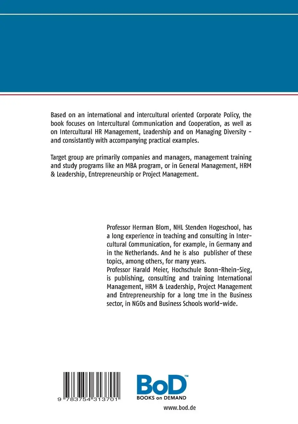 Rückseite: 9783754313701 | Intercultural Management | MBA Essentials | Herman Blom (u. a.) | Buch