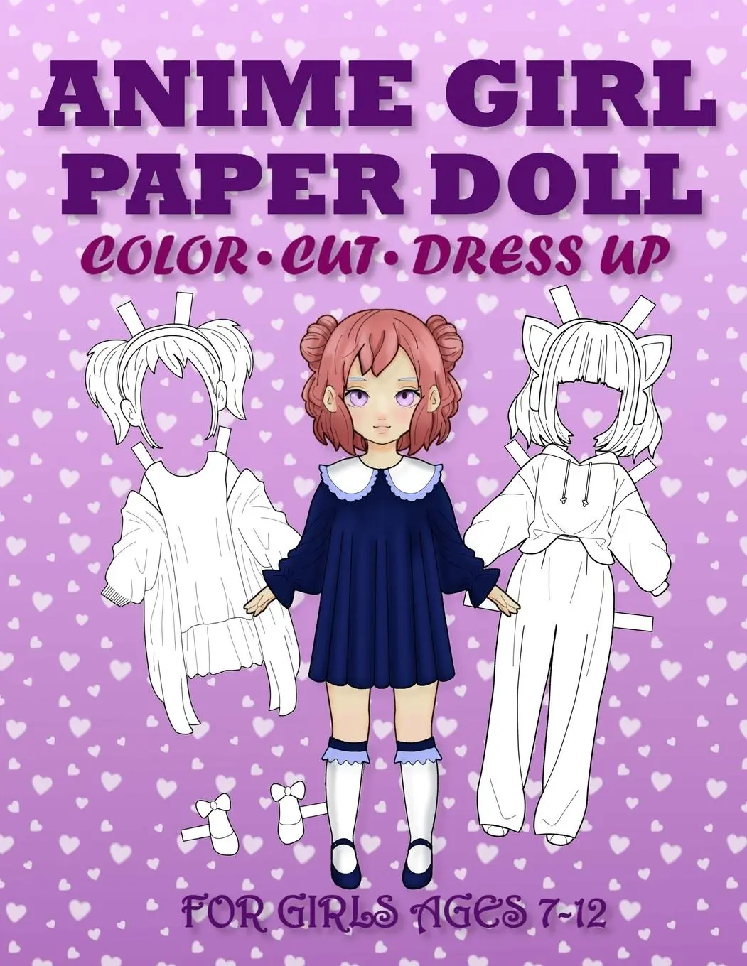 Cover: 9786259873701 | Anime Girl Paper Doll for Girls Ages 7-12; Cut, Color and Dress up