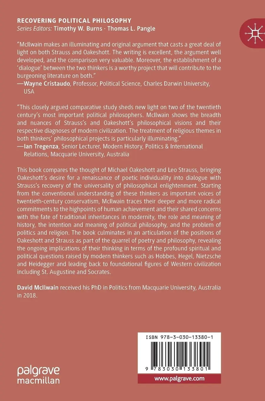 Rückseite: 9783030133801 | Michael Oakeshott and Leo Strauss | David McIlwain | Buch | xii | 2019